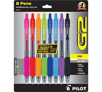 Pilot G2 Premium - Bolígrafos de tinta de gel recargables y retráctiles, punta fina (0.7 mm), 8 colores, 8 unidades (16606)