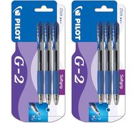 PILOT G207 - Bolígrafo de gel retráctil de punta redonda de 0,7 mm, tinta azul, paquete de 6 bolígrafos