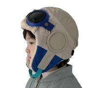 Pilot Hat and Goggles - Kids Goggles Earmuffs Warm Comfortable Trapper Hat | winter cap with protective windproof goggles and ear flaps, keeping children warm during outdoor activities