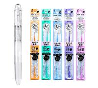 Pilot Hi-Tec-C Coleto - Bolígrafo de tinta de gel (0,4 mm, 5 en 1, cuerpo transparente y 5 recambios de color pastel con adhesivo Kanji Love