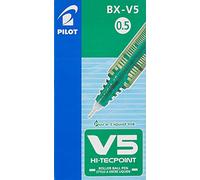 Pilot - Hi-Tecpoint V5 - Bolígrafo Roller Tinta Liquida - Verde - Punto Fino - (Caja 12 unidades)