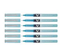 Pilot -Bolígrafo V5 con tinta líquida, punta de 0,5 mm (bolígrafo individual), cama individual negra, azul claro