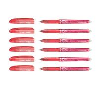 Pilot Juego de 6 bolígrafos roller FriXion Point 0,5, color rojo