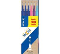PILOT Juego de 6 recambios FRIXION BALL BLS-FR7 (3 azul + 1 rosa + 1 morado + 1 turquesa)