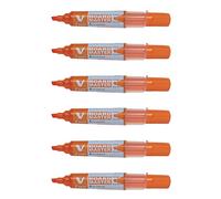 Pilot - Lote de 12 rotuladores pizarra blanca V Board Master biselado recargable naranja