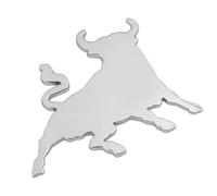 Pilot LA_07207 - Emblema decorativo en relieve, diseño de toro cromado