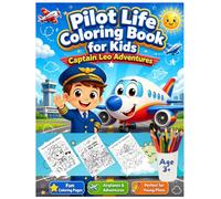Pilot Life Coloring Book for Kids: Captain Leo: Adventures in Airports and Airplanes