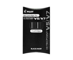 PILOT Lot de 12 Sets 3 Cartouches V5/7 Rechargeable Noir