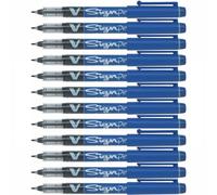 Pilot - Lote de 3 bolígrafos de fieltro V Sign Pen punta media, 0,6 mm, color azul
