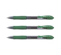 Pilot - Lote de 3 bolígrafos de tinta de gel retráctil G-2 07 punta media verde