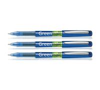 Pilot - Lote de 3 bolígrafos de tinta líquida Greenball de 7 puntas, mediana, color azul