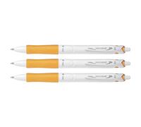 Pilot - Lote de 3 bolígrafos retráctil Grip Acroball Pure White 1.0 trazo 0,4 mm Orange
