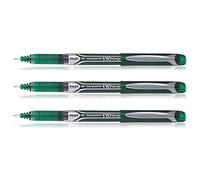Pilot - Lote de 3 bolígrafos roller Hi-Tec V10 Grip punta aguja verde