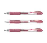 Pilot - Lote de 3 bolígrafos tinta de gel G2 07 Metallic Rosa Metálico