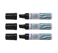 Pilot Lote de 3 marcadores permanentes SCA-6600 Cuerpo Metal Pte Bisel Extra Ancho Negro