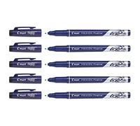 PILOT Lote de 5 bolígrafos de fieltro Fineliner FRIXION borrable negro