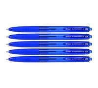 Pilot - Lote de 5 bolígrafos retráctiles Super GRIP G punta media azul