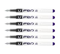 Pilot Lote de 6 bolígrafos desechables V-Pen borrable Pte mediano, color morado