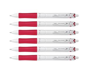 Pilot - Lote de 6 bolígrafos retráctil Grip Acroball Pure White 1.0 trazo 0,4 mm rojo