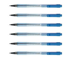 Pilot - Lote de 6 bolígrafos retráctiles BPS-Matic Punta fina, color azul