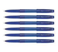 Pilot Lote de 6 bolígrafos SUPER GRIP G con tapa de punta media azul