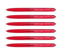 Pilot - Lote de 6 bolígrafos Super GRIP G retráctiles, color rojo