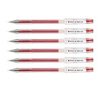 Pilot - Lote de 6 bolígrafos tinta Gel G-TEC-C4 PTE Ultra Fine rojo