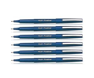 Pilot - Lote de 6 rotuladores extrafineliner extra fino, 0,4 mm, color azul