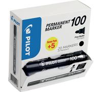 Pilot - Marcador permanente de punta redonda de 2 x -Large 4,5 mm negro (Pack de
