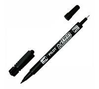 Pilot marcatore Twin Marker Begreen indélibile nera 2 punte testate fine e media