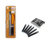 Pilot Parallel Pen Lote 1 Pluma Caligráfica plumin 2.4 mm Recargable + Caja con 6 Recambios Color Negro Pluma