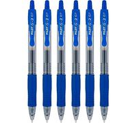 Pilot Pen - Bolígrafo de gel 2605 G2 07 - 0,7 mm, punta 0,39 mm, rellenable, azul, 6 unidades