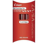 PILOT - Recambio Recargas para Bolígrafos V5 - V7 (3 Unidades) Color Rojo