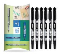 Pilot Rotulador doble - Marcadores permanentes 2 en 1 - Puntas dobles finas y extrafinas - 76% reciclados gama Begreen (negro, paquete de 6)