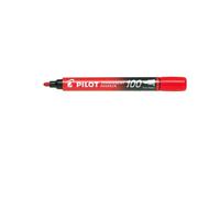 Pilot SCA-100-R - Pack de 12 marcadores permanentes de punta cónica, color rojo