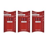 Pilot BXS-IC-R-S3 - Pack de 3 cartuchos de tinta para Hi-Tecpoint V5/V7, color rojo