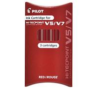 Pilot BXS-IC-R-S3 - Pack de 3 cartuchos de tinta para Hi-Tecpoint V5/V7, color rojo