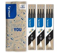 PILOT - Set de 3 estuches de 3 recambios FriXion - Recambios para bolígrafos borrables - Compatibles con FriXion Ball y FriXion Ball Clicker - Negro - Punta fina (9 recambios)