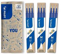 PILOT - Set de 3 Estuches de 3 Recambios FriXion - Recambios para Bolígrafos Borrables - Compatibles con FriXion Ball y FriXion Ball Clicker - Azul - Punta Media (9 recambios)