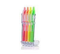 Pilot Set2Go G-207 Retractable Gel Rollerball Pen 0.7mm Tip 0.39mm Line Neon Green/Orange/Pink/Yellow (Pack 4)