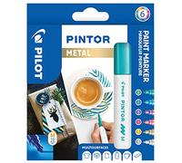 Pilot - Pintor Marcador de Punta Mediana, Colores Surtidos (Metal), 4.5 mm, Punta media, 6 unidades