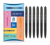 PILOT Super Grip G - Bolígrafo retráctil, tinta negra, punta mediana de 1,0 mm (6)