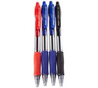 Pilot Supergrip - Bolígrafo retráctil, Tinta base aceite, multicolor, Azul - Azul - Negro - Rojo, 4 Unidades (Paquete de 1)