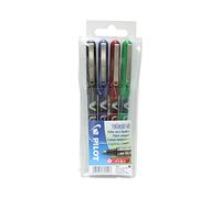 PILOT Tintenroller VBALL VB 5, 4er Etui, colores variados, negro / azul / rojo / verde