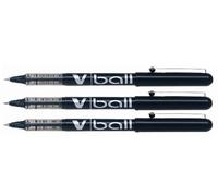 Pilot V-Ball - Cartera de tinta líquida (0,5, 3 unidades), color negro