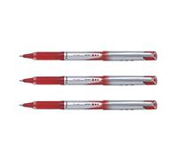 Pilot V-Ball Grip 07 - Lote de 3 bolígrafos roller (tinta líquida, punta mediana, color rojo