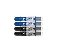 Pilot V-Board Master - Paquete mediano de 4 unidades (azul-2, negro-2)