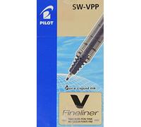 Pilot V-Fineliner - Lote de 12 bolígrafos (plástico, tinta líquida, punta fina), color azul