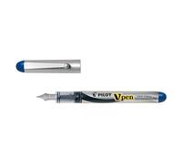 Pilot V-Pen Pluma estilográfica color plata fina (tinta azul)