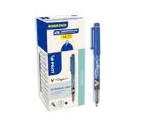 Pilot V-Sign Pen - Lote de 20 bolígrafos de fieltro de escritura con tinta líquida con trazado fluido perfecto, tinta luminosa que se seca inmediatamente, azul - punta media